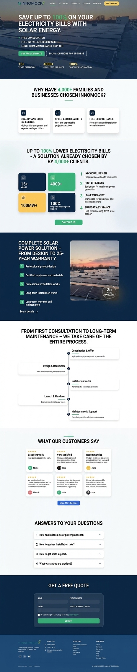 Innomode — Clean Energy / Solar website screenshot